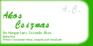 akos csizmas business card